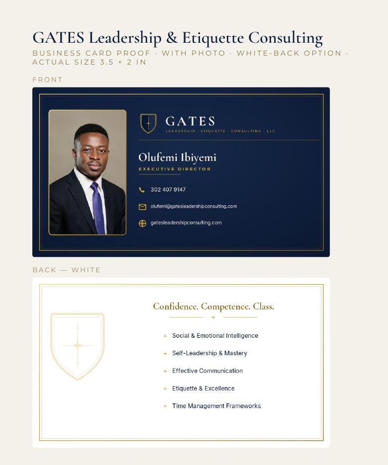 GATES Leadership business card design