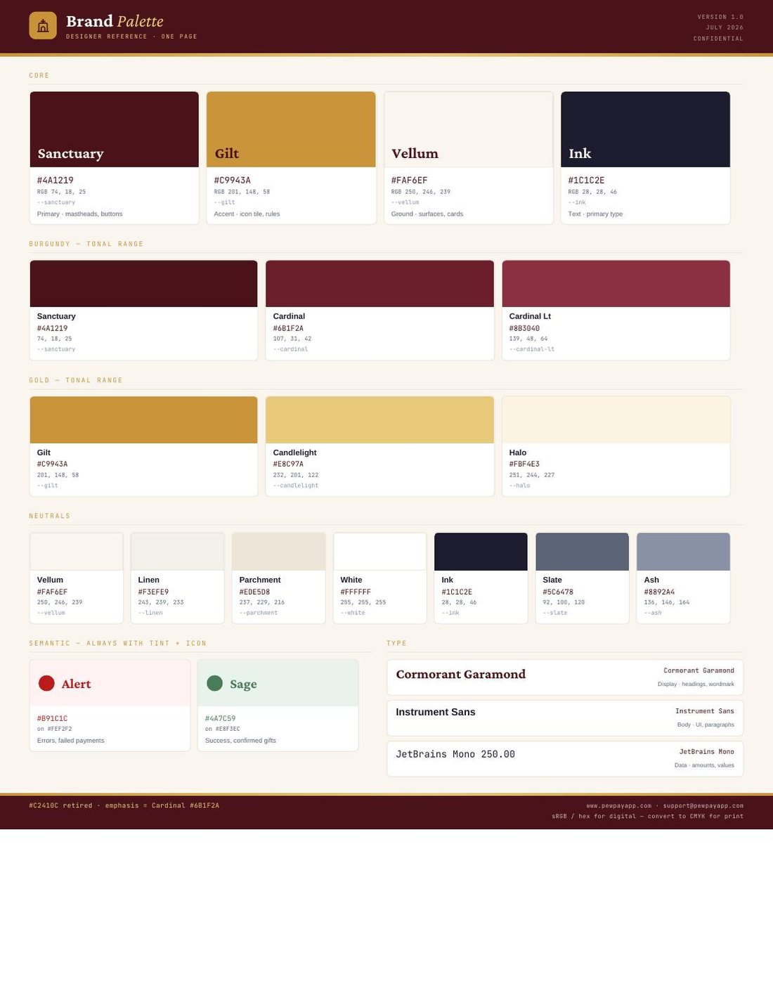 PewPay brand palette
