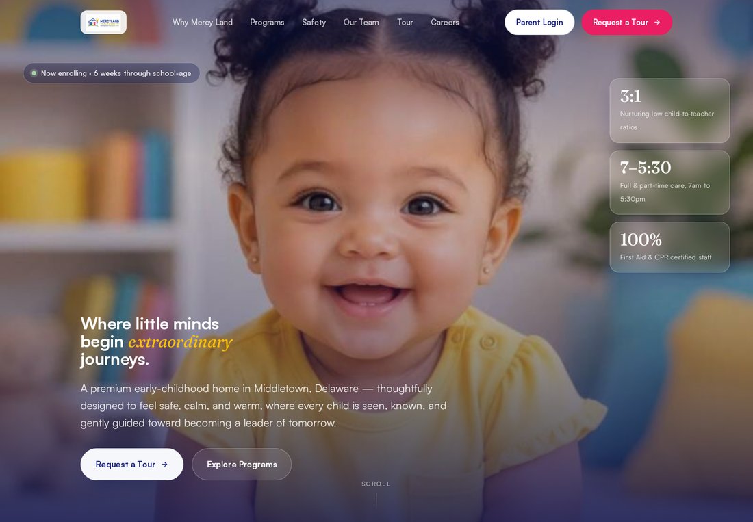 Mercy Land Academy website
