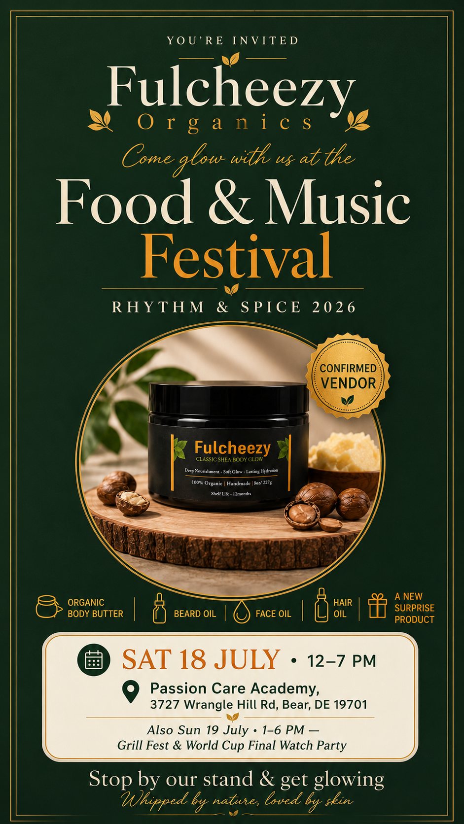 Fulcheezy Organics event flyer